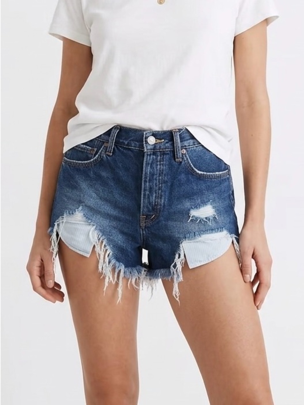We The Free Loving Good Vibrations Denim Cutoff Shorts 26 Indie Sleaze Boho Y2K